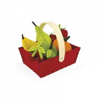 FRUITS AND VEGETABLES RED BASKET JANOD-ის სათამაშო ხილის ნაკრები J06577, 2 image