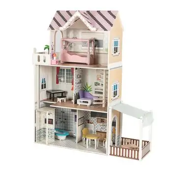 Wooden Doll House With Furniture and Elevator TX1195 თოჯინის ხის სახლი ავეჯით, 3 image