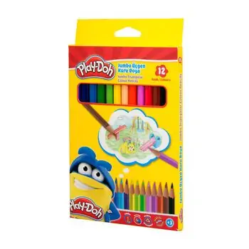 Play-Doh Dry Color Jumbo Triangle 12 Colors KU008 ფერადი ფანქრების ნაკრები, 2 image