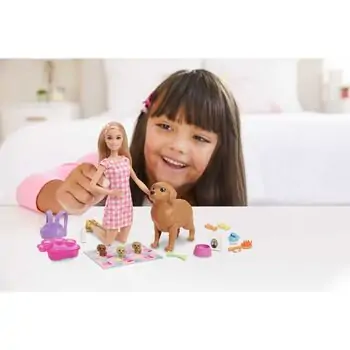 Barbie And New Born Dogs Play Set MTL-HCK75 ბარბის თოჯინა ძაღლით და აქსესუარებით, 4 image