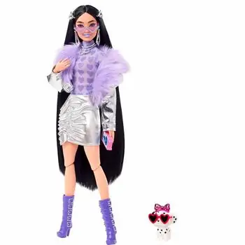 Barbie Extra Purple Boots Doll MTL-HHN07 ბარბის თოჯინა ძაღლით, 2 image