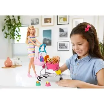Barbie's Doll With Walking Dogs Playset MTL-GHV92 ბარბის თოჯინა ძაღლით და აქსესუარებით, 4 image