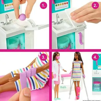 TRAUMATOLOGIST BARBIE Clinical Playset MTL-GTN61 ტრავმატოლოგი ბარბის თოჯინა და საექიმო ნაკრები, 5 image