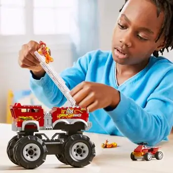 MEGA Hot Wheels HW 5-Alarm Fire Truck HHD19 სათამაშო სახანძრო მანქანა, 2 image