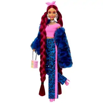 Barbie Extra Doll With Burgundy Braids MTL-HHN09 სათამაშო მოდური თოჯინა აქსესუარებით, 4 image