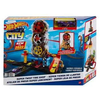 Hot Wheels HDP02 City Super Twist Tire Shop Playset საბავშვო სათამაშო ტრასა
