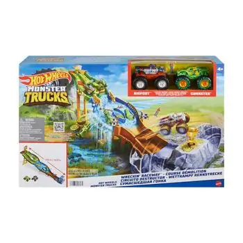 Hot Wheels HGV12 Monster Trucks Wreckin' Raceway Playset საბავშვო სათამაშო ტრასა
