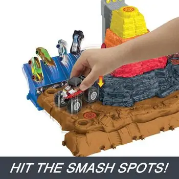 Hot Wheels HNB96 Monster Trucks Arena Smashers Bone Shaker Ultimate Crush Yard  საბავშვო სათამაშო ტრასა, 6 image