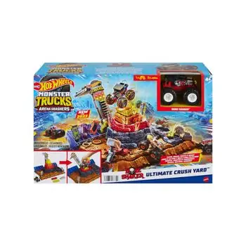 Hot Wheels HNB96 Monster Trucks Arena Smashers Bone Shaker Ultimate Crush Yard  საბავშვო სათამაშო ტრასა