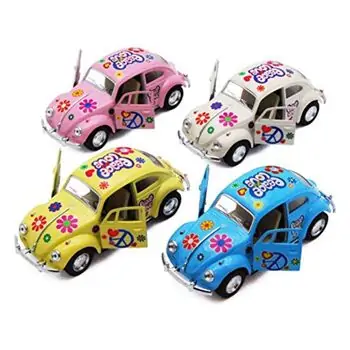 Volkswagen Classical Beetle 1967 - Peace & Love  სათამაშო ვინტაჟური საკოლექციო მანქანა