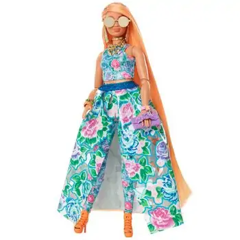 Barbie Extra Fancy Doll In Floral Dress  MTL-HHN14 სათამაშო მოდური თოჯინა აქსესუარებით, 5 image