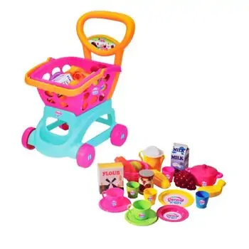 Dede 03032 MARKET TROLLEY  WITH BASKET სათამაშო მარკეტის აქსესუარები, 3 image