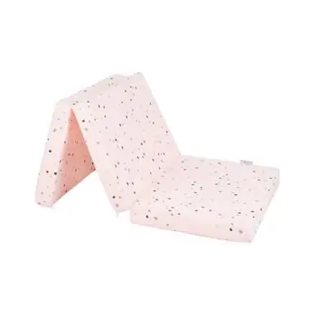 KikkaBoo Foldable mattress 60х120х5cm Bear with me Pink დასაკეცი მატრასი ბამბის ზედაპირით