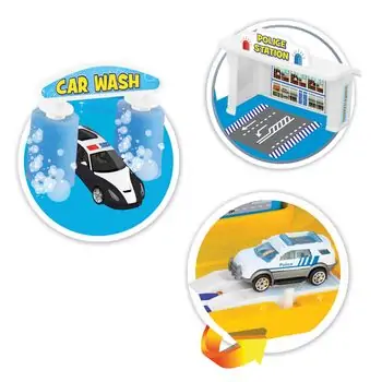Dede 03371 1 LEVEL POLICE STATION GARAGE SET  სათამაშო ტრასა, 5 image