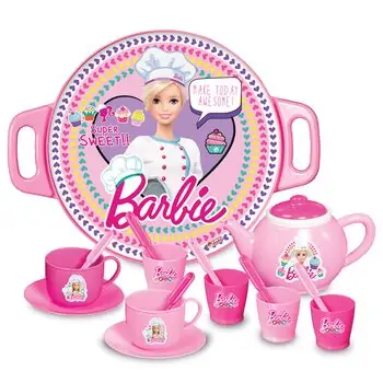 Dede 01510 BARBIE TRAY TEA SET სათამაშო ურიკა სამზარეულოს აქსესუარებით, 2 image