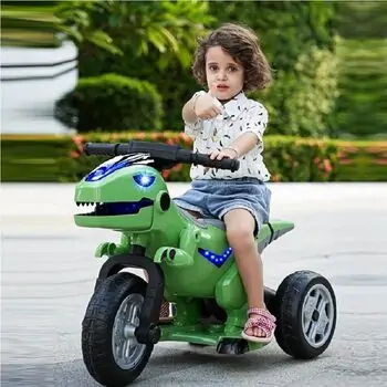 Dinosaur Moto For Kids Green საბავშვო ელექტრო მოტოციკლი, 4 image