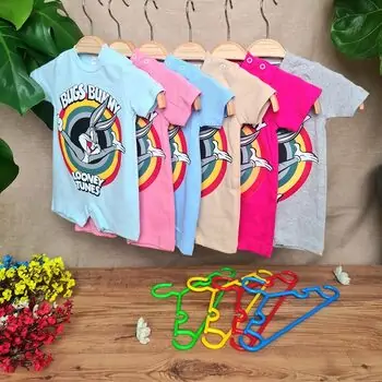 Bobix Romper Bugs Bunny Light Pink ჩვილის რომპერი, 3 image