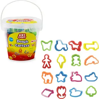 Dede 03542 ART CRAFT 16 PCS CUTTERS DOUGH MOULDS პლასტელინების აქსესუარების ნაკრები