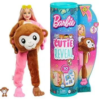 Barbie Cutie Reveal Dolls Tropical Jungle Series HKR01 თოჯინა ფერის ტრანსფორმაციით