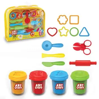 Dede 03293 ART CRAFT GEOMETRIC DOUGH SET IN A BAG საბავშვო პლასტელინის ნაკრები