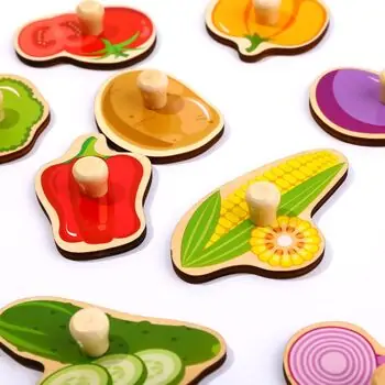 Tooky Toy Vegetable Puzzle TY855 - სათამაშო ბოსტნეულის ფაზლი, 3 image