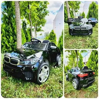BMW X7 Jeep Black  - ელექტრო მანქანა კაუჩუკის საბურავებით და ტყავის სავარძლით