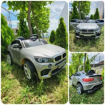 BMW X7 Jeep Grey - ელექტრო მანქანა კაუჩუკის საბურავებით და ტყავის სავარძლით, 2 image