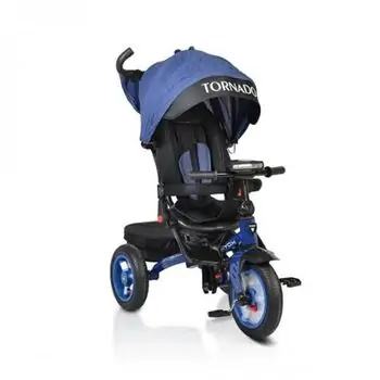 Byox Tornado with Music Tray Dark Blue სამ თვლიანი ველო ეტლი