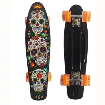 Penny Board Skull With LED Wheels პენიბორდი, 2 image