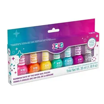 Make It Real RAINBOW BRIGHT NAIL POLISH: DAYS OF THE WEEK საბავშვო ფრჩხილის ლაქის კომპლექტი