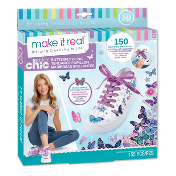 Make It Real Sticker Chic: Butterfly Bling - ფეხსაცმლის აქსესუარების ნაკრები
