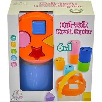 Birlik Toys Jumbo Cups and Shape Sorting Bucket - ინტერაქტიული სათამაშო