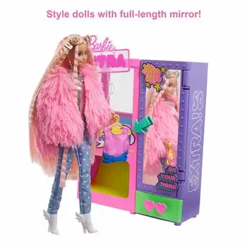 Barbie Extra Fashion Closet Playset with Pet and Accessories ბარბის თოჯინა აქსესუარებით, 4 image