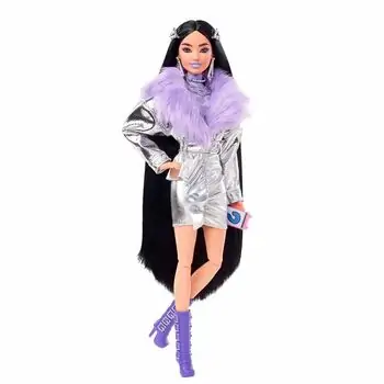 Barbie Extra Purple Boots Doll MTL-HHN07 ბარბის თოჯინა ძაღლით, 3 image