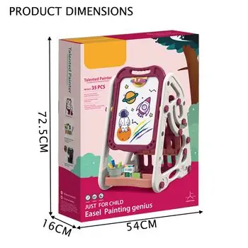 Double-faced drawing board pink საბავშვო სახატავი ორმხრივი დაფა, 5 image