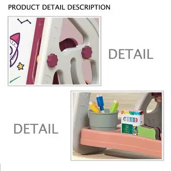 Double-faced drawing board pink საბავშვო სახატავი ორმხრივი დაფა, 3 image