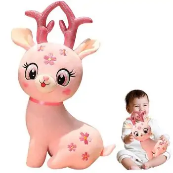Fluffy Deer Pink - რბილი სათამაშო ირემი
