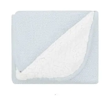 KikkaBoo Knitted sherpa cotton blanket Dream Big Blue ახალშობილის პლედი