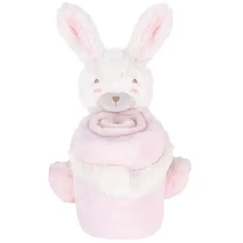 KikkaBoo Toy+blanket gift set Rabbits in Love ახალშობილის პლედი