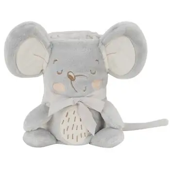 KikkaBoo 3D embroidery gift blanket Joyful Mice ახალშობილის პლედი