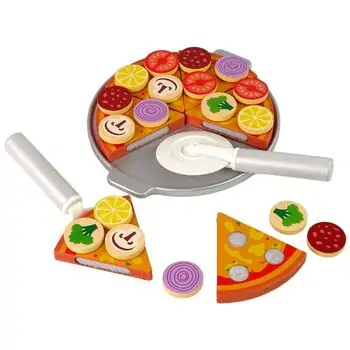 Wooden Pizza ხის სათამაშო დასაჭრელი პიცა, 5 image