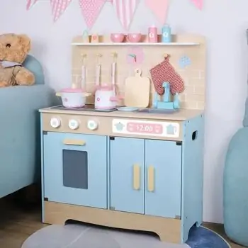 Toy Wooden Kitchen With Accessories - ხის სათამაშო სამზარეულო, 4 image