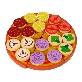 Wooden Pizza ხის სათამაშო დასაჭრელი პიცა, 6 image