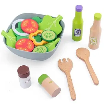 Wooden salad set -ხის სათამაშო აქსესუარები ბოსტნეულით, 3 image