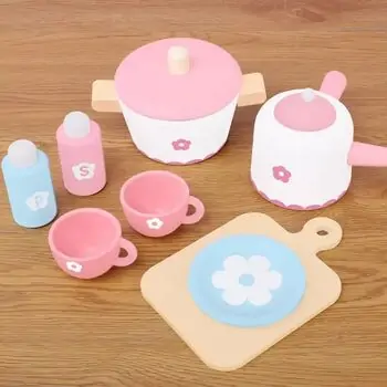 Toy Wooden Kitchen With Accessories - ხის სათამაშო სამზარეულო, 2 image