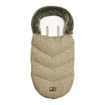 KikkaBoo Footmuff Luxury Fur Dots Beige ჩასათბუნი ფეხსაფარი (შალითა) ეტლისთვის