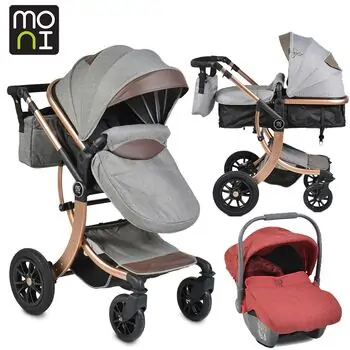 Cangaroo Sofie Dark Grey With Red Car Seat 3x1 ტრანსფორმერი ეტლის კომპლექტი