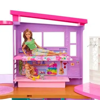 Barbie Vacation House Playset With 30+ Pieces ბარბის სახლი აქსესუარებით, 2 image