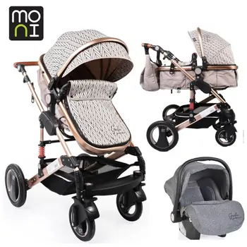Cangaroo Gala 3in1 Premium Barley With Panther Car Seat საბავშვო ტრანსფორმერი ეტლის კომპლექტი