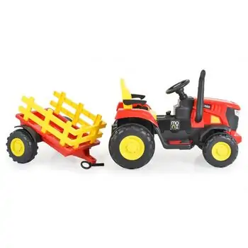 Moni Tractor With Trailer Rancher Red - სათამაშო ელექტრო ტრაქტორი მისაბმელით, 2 image